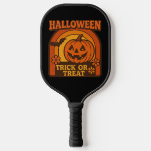 Palas De Pickleball Halloween de truco o truco vintage de los años 70