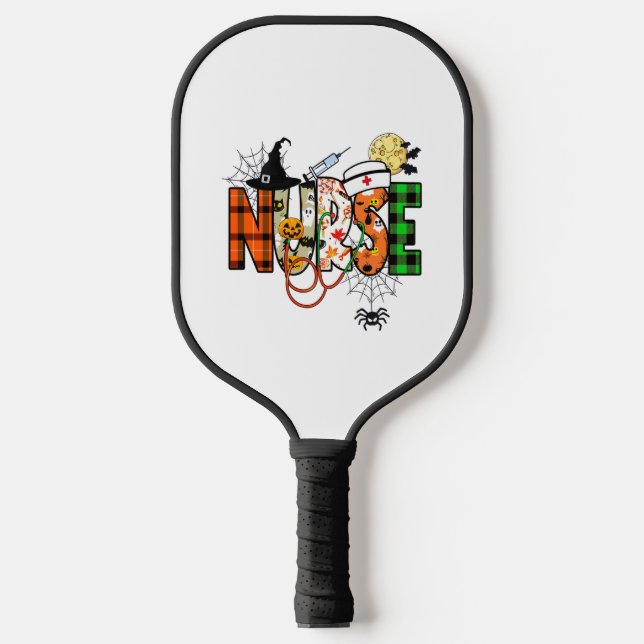 Palas De Pickleball Halloween Enfermera Sticker (Anverso)