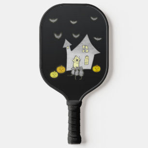 Palas De Pickleball Halloween House, gatos negros, murciélagos, calaba