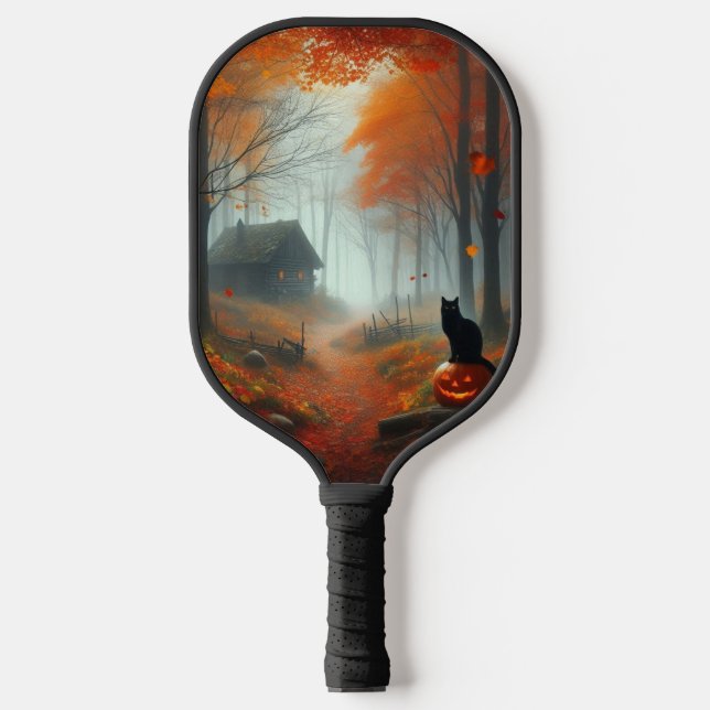 Palas De Pickleball Halloween/otoño/otoño/otoño/calabaza/gato (Anverso)