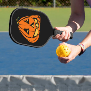 Palas De Pickleball Halloween Wonky Pumpkin