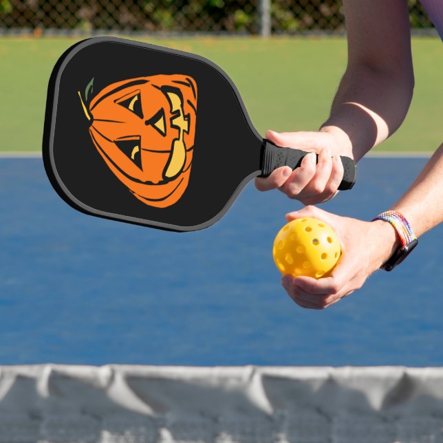 Palas De Pickleball Halloween Wonky Pumpkin (in situ)