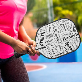 Palas De Pickleball Hannah Typography Black White
