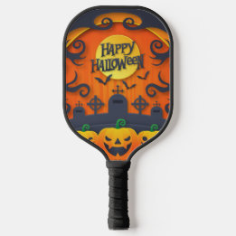 Palas De Pickleball Happy Halloween Pumpkin Black