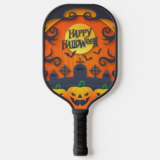 Palas De Pickleball Happy Halloween Pumpkin Black (Anverso)