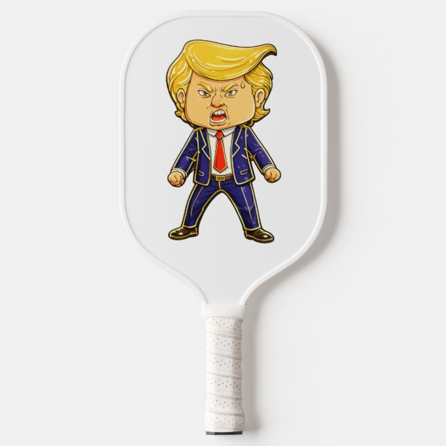 Palas De Pickleball Happy Trump Lapel Pin Meme Angry Trump Pop Art (Anverso)