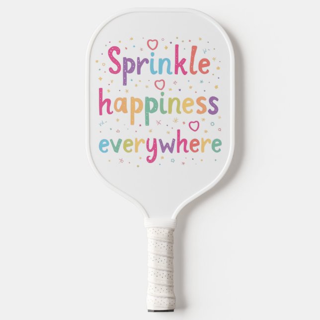 Palas De Pickleball Happy Vibes Sprinkle Happiness Confetti Art (Anverso)