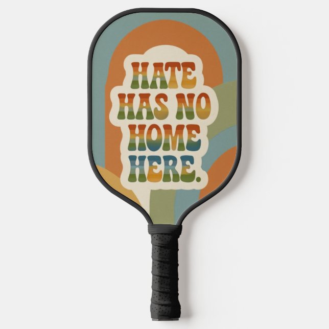 Palas De Pickleball Hate Has No Home Here Retro Rainbow  (Anverso)