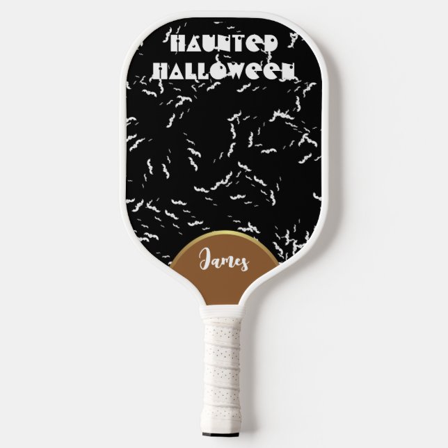 Palas De Pickleball Haunted Halloween Spooky Black Bats Gothic Dark (Reverso )