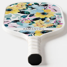 Palas De Pickleball Hermosa floración azul y amarilla