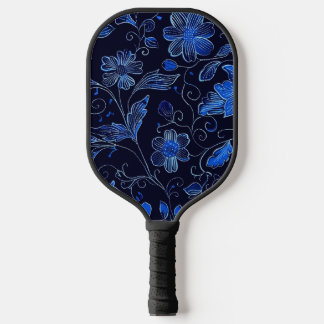 Palas De Pickleball Hermosa paleta azul Pro floral de peletería