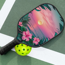 Palas De Pickleball Hermosa Wreath rosa-Verde azulada de flores tropic