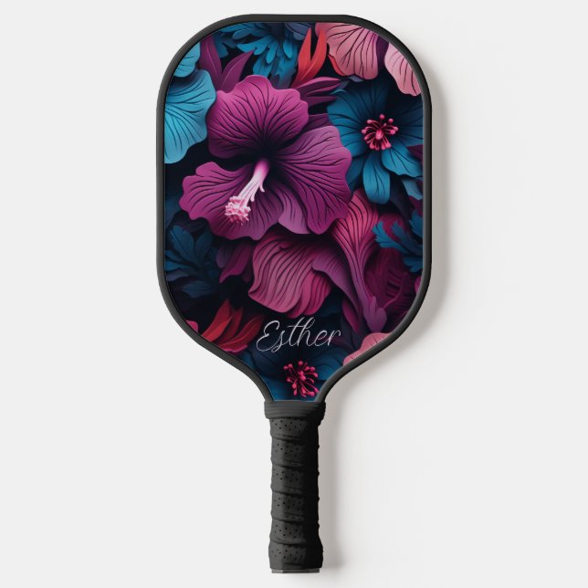 Palas De Pickleball Hermoso hibisco personalizado (Anverso)