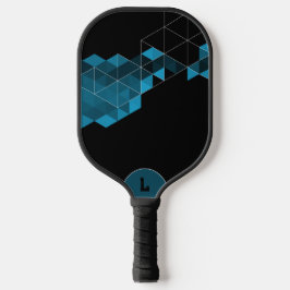 Palas De Pickleball Hexágono Azul y Negro Personalizado