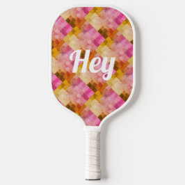 Palas De Pickleball Hey Patrón geométrico de acuarela rosa