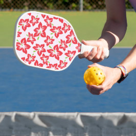 Palas De Pickleball Hibisco Rojo, Flores Rojas, Patrón De Flores