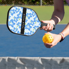 Palas De Pickleball Hibiscus azul, Flores azules, tu nombre