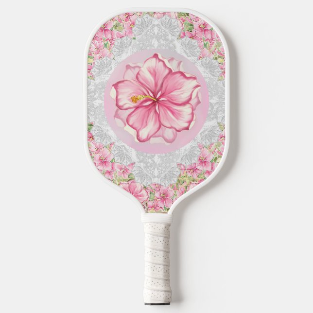 Palas De Pickleball Hibiscus & lace PINK (Anverso)