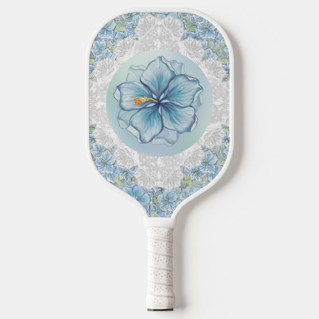 Palas De Pickleball Hibiscus & lace TURQUOISE (Anverso)