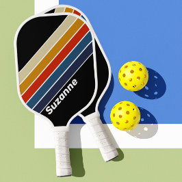 Palas De Pickleball Hielo Retro Arcoíris con Nombre