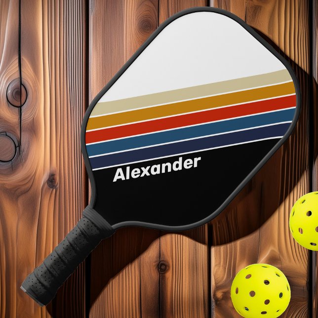 Palas De Pickleball Hielo retro deportivo arco iris con nombre (Subido por el creador)