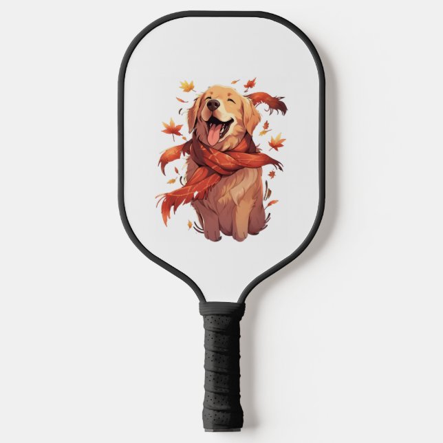 Palas De Pickleball Hojas otoñales del perro otoñal (Anverso)