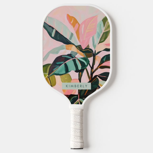 Palas De Pickleball Hojas tropicales Palm Tree Colorful Botanful (Anverso)