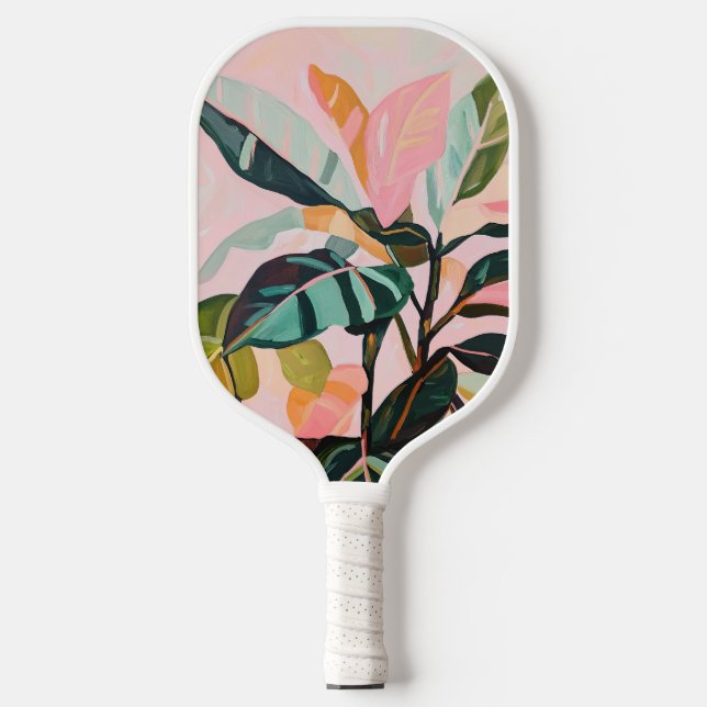 Palas De Pickleball Hojas tropicales Palm Tree Colorful Botanful (Anverso)