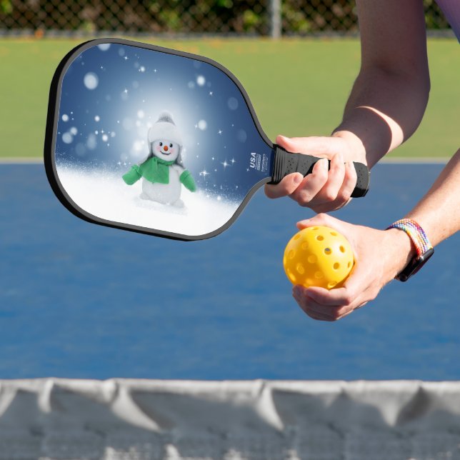 Palas De Pickleball Hombre de nieve de invierno SlipperyJoe bufanda ve (in situ)