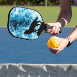 Palas De Pickleball Howling Wolf Winter humo azul de nieve Resumen