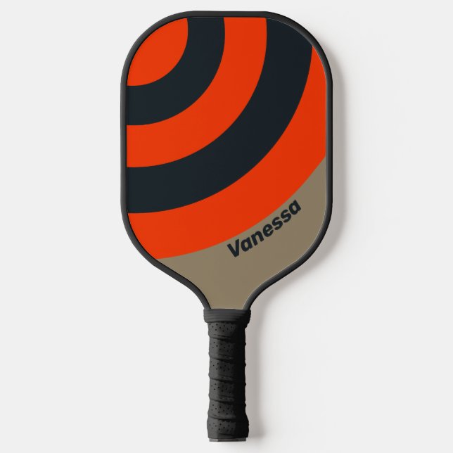 Palas De Pickleball Huella de círculo del desierto retro con nombre (Anverso)