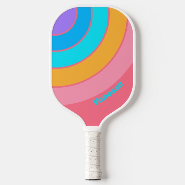 Palas De Pickleball Huella de Círculo Neon Sunrise 80 con nombre (Anverso)