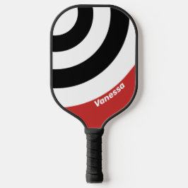 Palas De Pickleball Huella de Círculo Zebra Urbana Retro con nombre