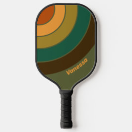 Palas De Pickleball Huella vintage de círculo de pantano forestal con