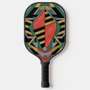 Palas De Pickleball Huevo de Dragón Metálico Geométrico Abstracto