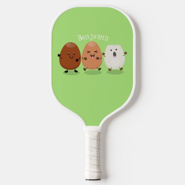 Palas De Pickleball Huevos kawaii lindo ilustracion personalizado dive (Anverso)