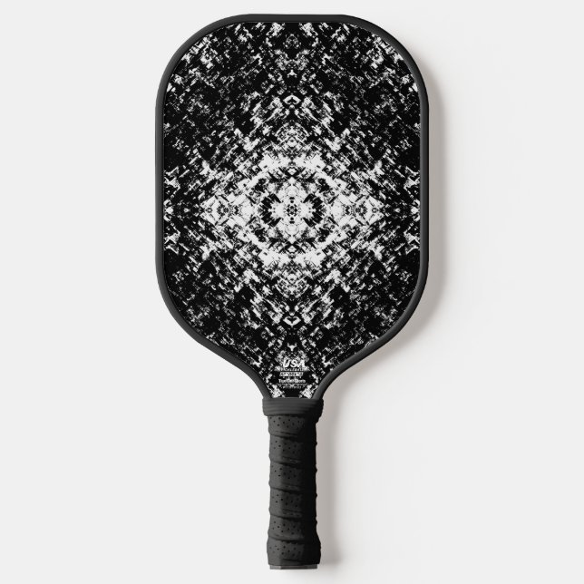 Palas De Pickleball Hypnotic Abstract Black And White Modern Art (Anverso)