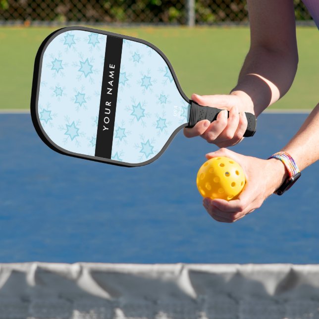 Palas De Pickleball Ice Blue Snowflakes, su nombre, Personalice (in situ)