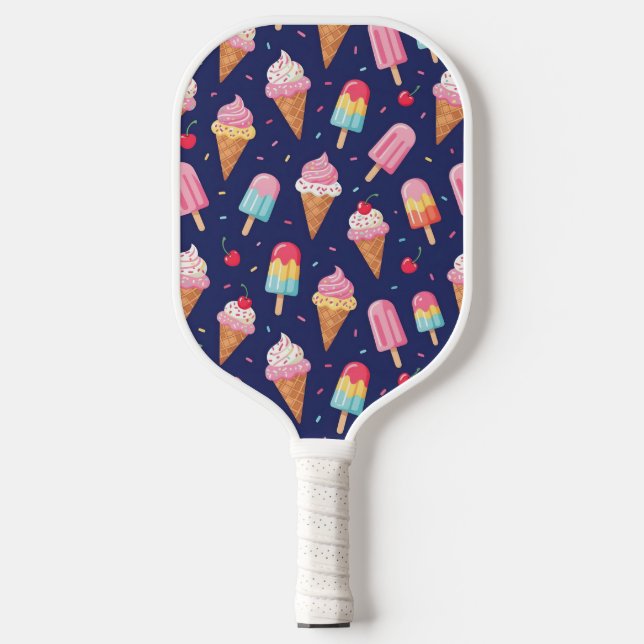 Palas De Pickleball Ice cream, popsicles and cherries pattern (Anverso)
