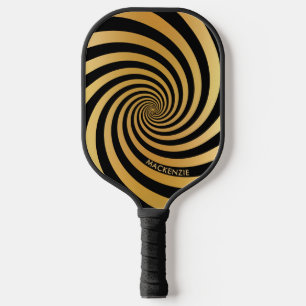 Palas De Pickleball Ilusión óptica Personalizado de espiral dorada Nom
