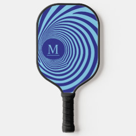 Palas De Pickleball Ilusión Óptica Remolino Monograma Tonos Azules
