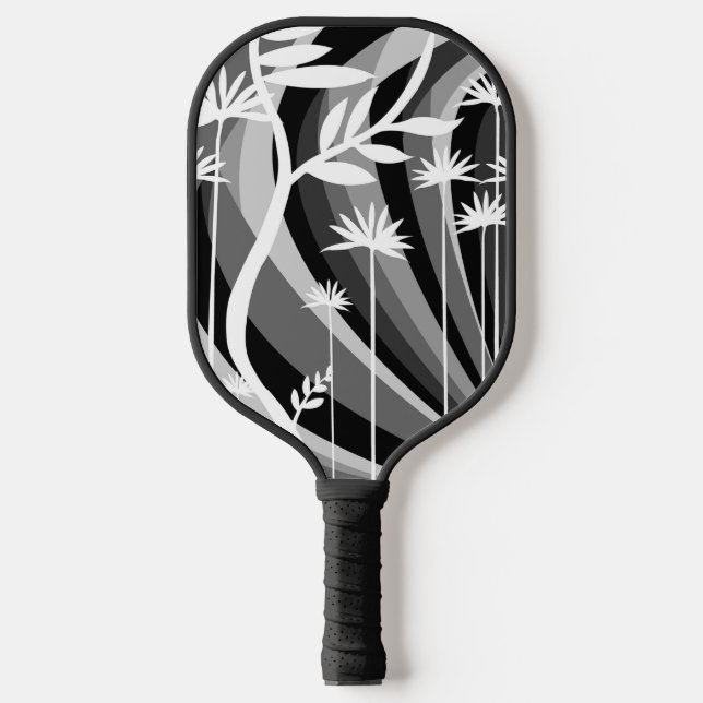 Palas De Pickleball Ilustracion botánico blanco y negro (Anverso)