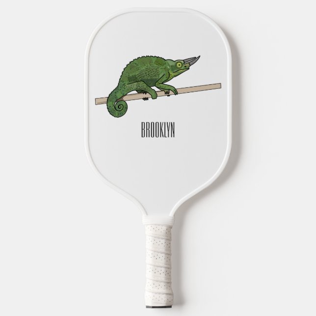 Palas De Pickleball Ilustracion chameleon personalizado de Jackson (Anverso)