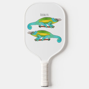 Palas De Pickleball Ilustracion chameleon personalizado de Jackson