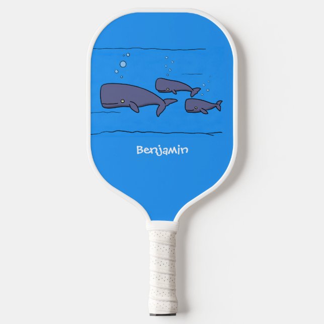 Palas De Pickleball Ilustracion de ballenas personalizados migratorias (Anverso)