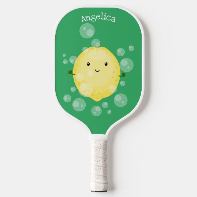 Palas De Pickleball Ilustracion de burbujas de personalizado de limón (Anverso)