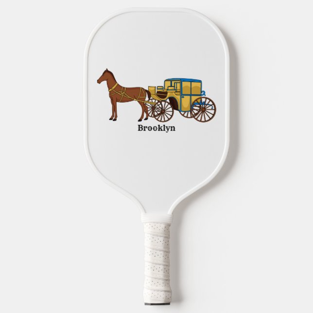 Palas De Pickleball Ilustracion de caballos y carruajes reales (Anverso)