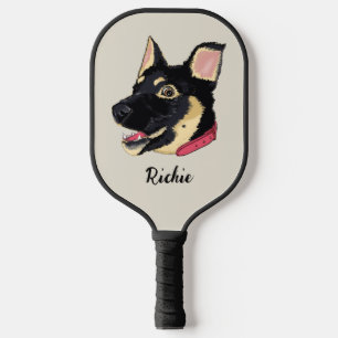 Palas De Pickleball Ilustración de cachorro GSD Monograma Regalo para