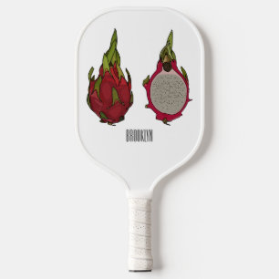 Palas De Pickleball Ilustración de dibujos animados de fruta de dragón