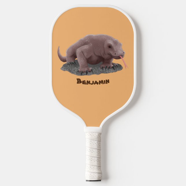 Palas De Pickleball Ilustracion de dragón de Komodo (Anverso)